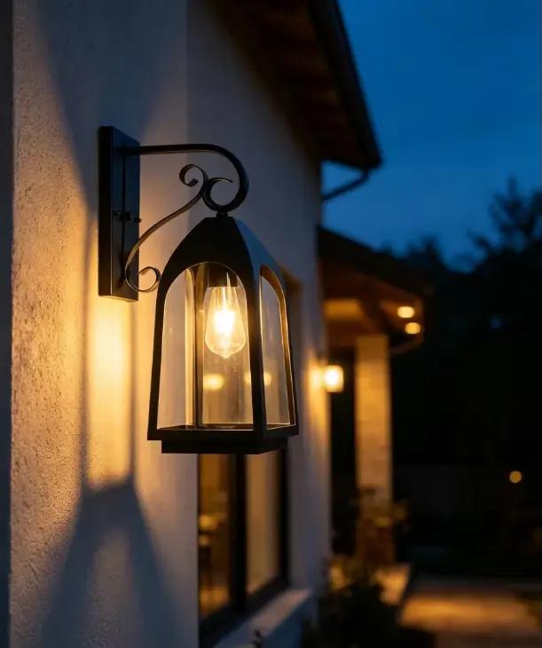Applique murale en fer forgé de style européen rétro, lampe murale extérieure étanche pour villa, jardin, cour, restaurant, couloir