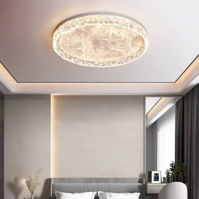 Plafonnier circulaire de luxe moderne, Protection des yeux, personnalité créative, conception de brume de nuage, plafonnier de chambre à coucher, luminaire haut de gamme