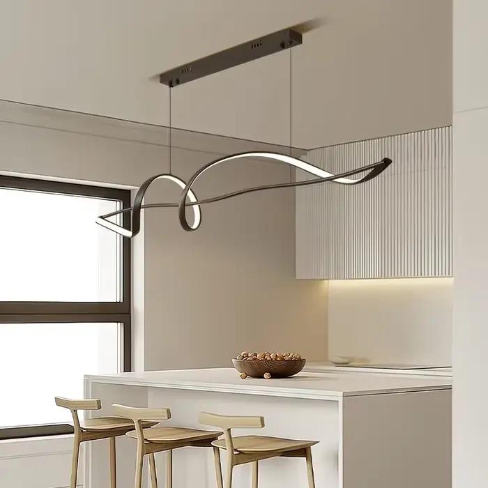 Restaurant LED lustre Art créativité moderne Table à manger suspension lampe minimaliste maison longue étude Bar décor luminaires