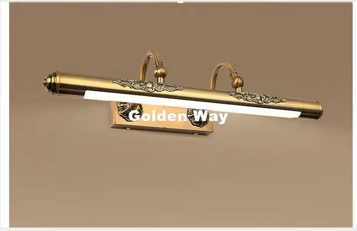 Applique Murale Miroir Bronze 110V~220V, Lampe de Salle de Bain Luxe Étanche, Éclairage Rétro Bronze pour Miroir de Coiffeuse et Armoire