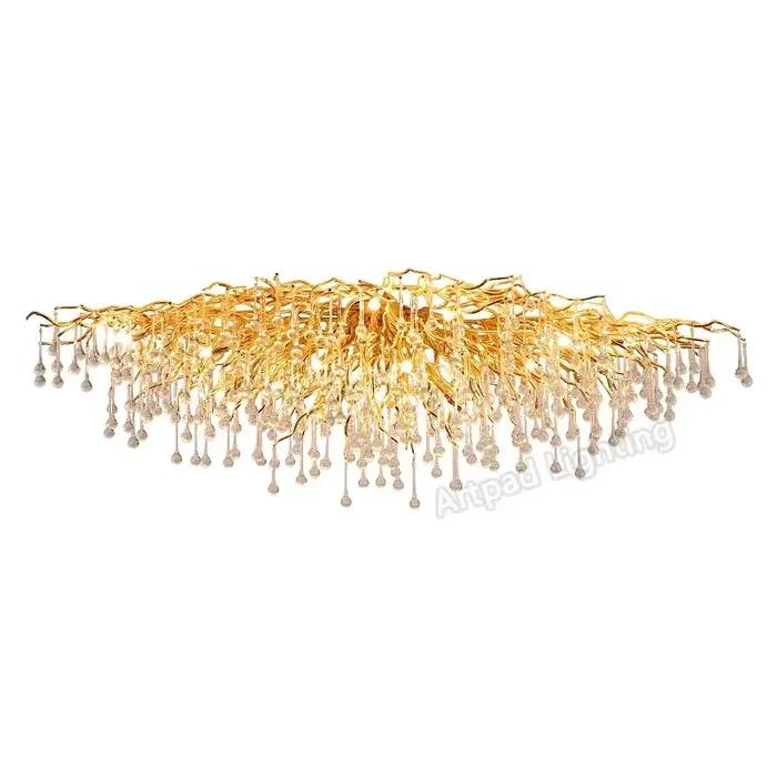 Branche moderne lustres en cristal or luxe éclairage lustre pour chambre salle à manger salon cuisine lumière