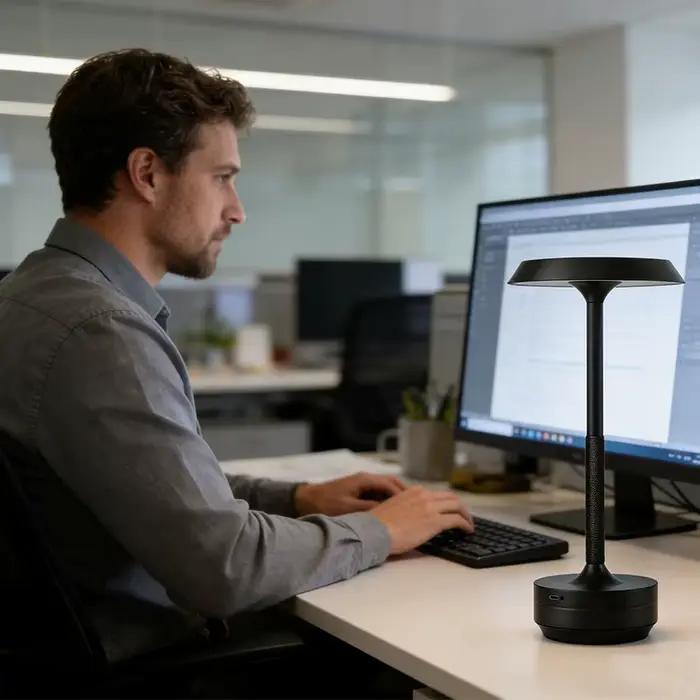 Lampe de table LED rechargeable par USB, dorée/noire, veilleuse sans fil à capteur tactile, lampe de bureau en aluminium pour chambre, bar, salle à manger