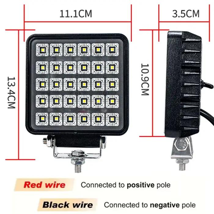 Lampe de travail pour tracteur agricole, 30W, 4 pouces, 6500K, projecteur pour pelle, éclairage tout-terrain rond, adapté aux tracteurs agricoles, ingénieurs, camion, 12V 24V 48V, 1 pièce
