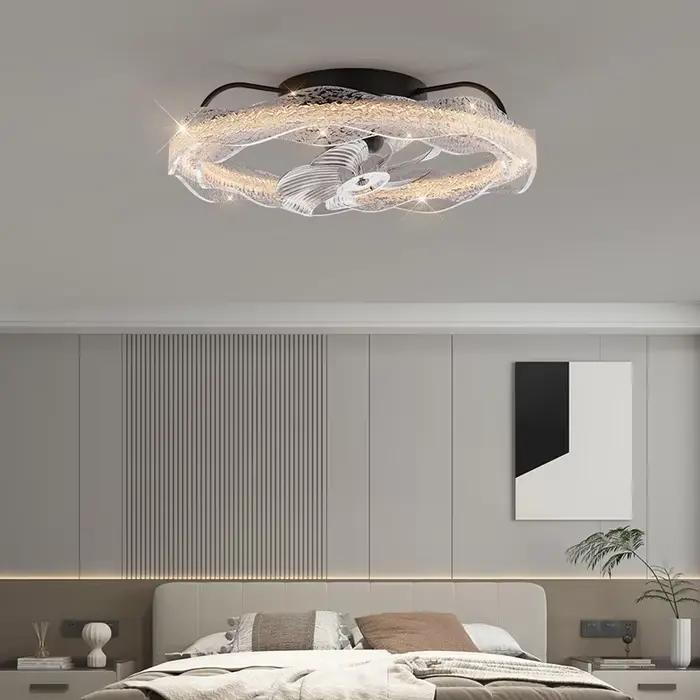 Designer italien anneau plafonnier luxe moderne lustre en cristal vague pierre