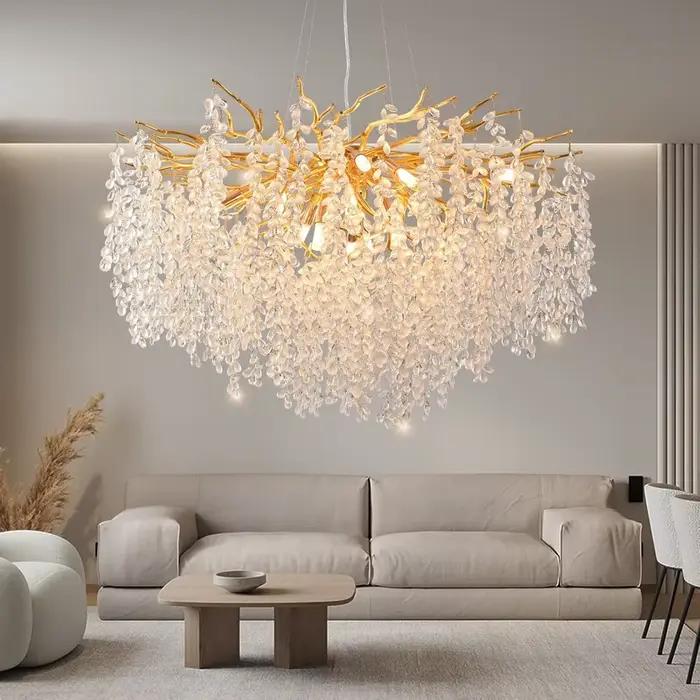 Lustre de plafond en cristal de luxe
