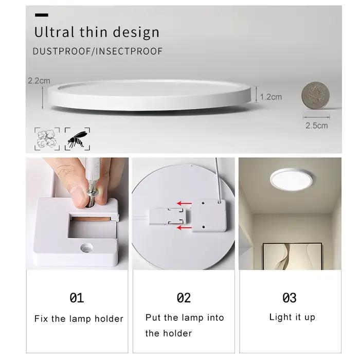 Plafonnier LED 6W 9W 13W 18W 24W plafonnier à Surface moderne AC85-265V pour cuisine chambre salle de bains lampes