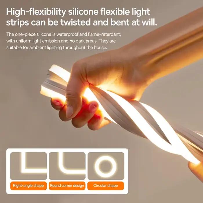 Tube diffuseur flexible en silicone laiteux, gaine néon pour bande LED COB 24V, éclairage décoratif intérieur encastré pour armoire, mur, plafond