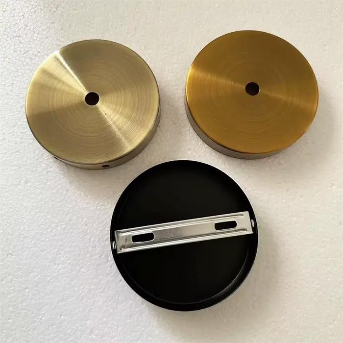 Noir blanc argent Bronze or plaque de plafond applique murale montage bricolage luminaire Base de lampe Vintage suspension 8/10 cm Base de disque