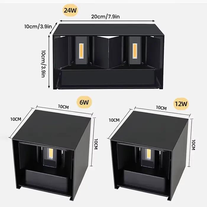 Applique Murale Intérieur Led Etanche IP65 Appliques Murales Exterieure avec Angle de Faisceau Réglable 24W idéal pour