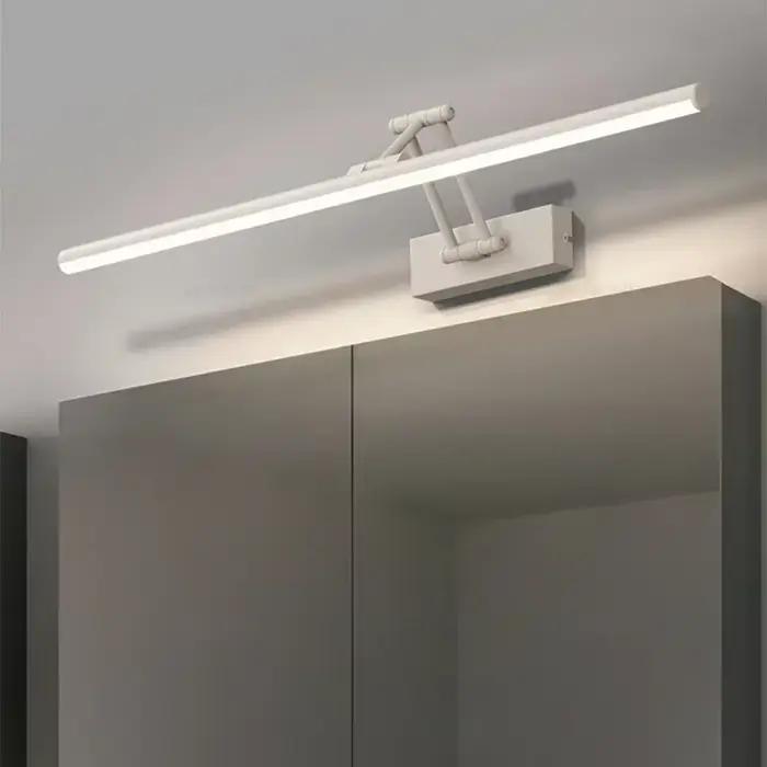 Applique murale LED moderne rétractable noire et blanche pour miroir de salle de bain, éclairage de maquillage, luminaire mural au-dessus du miroir