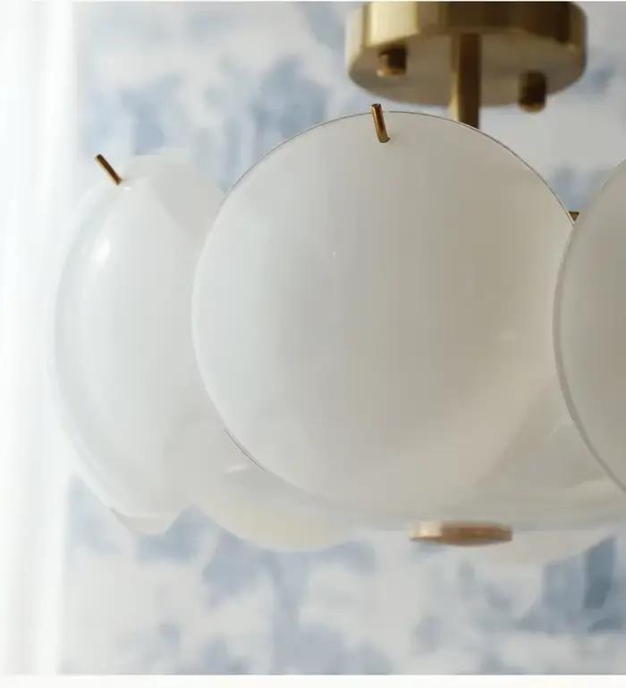 Plafonnier en verre blanc crème plafond moderne lustre minimaliste éclairage pour salon salle à manger chambre à coucher décoration de maison