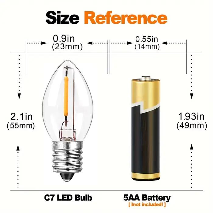 Paquet de 6 ampoules LED candélabres C7 0.5W E12 E14 Base de lustre 7W à incandescence équivalent Vintage bougie de noël ampoule Edison