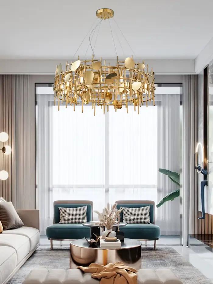 Lustre G9 LED Art Déco en chrome doré, design 2026, suspension luminaire pour salle à manger, îlot de cuisine