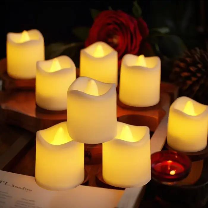 24/48 pièces sans flamme LED bougies alimenté par batterie souhaitant créatif lampe à thé blanc chaud Halloween mariage décoration de noël