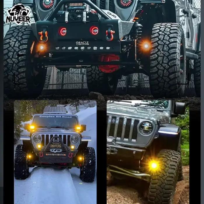 Projecteurs LED pour véhicules tout-terrain Hurcycles, lampe à dosette de conduite, tracteur, camion, voiture, RL, UTV, 12V, 24V, 2 pouces, 10W, 4x4, 1000LM