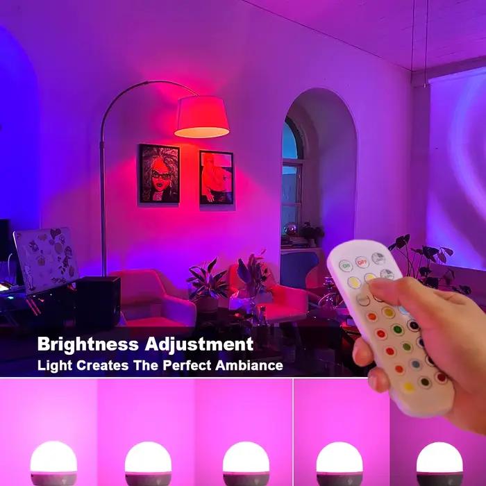 Ampoule LED RGB, chargement USB 5V, télécommande intelligente, variable, pour chambre à coucher, chevet, salon, Bar, luminaires LED