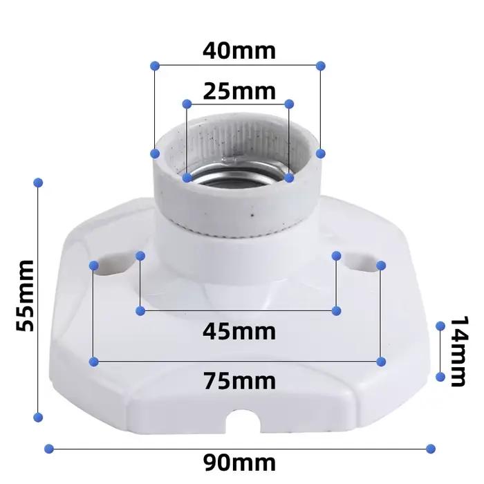 Ampoule LED suspendue carrée en céramique E27, vis de Base, doublure en bakélite, support de lampe ignifuge 6A, accessoires d'éclairage, 1 pièce