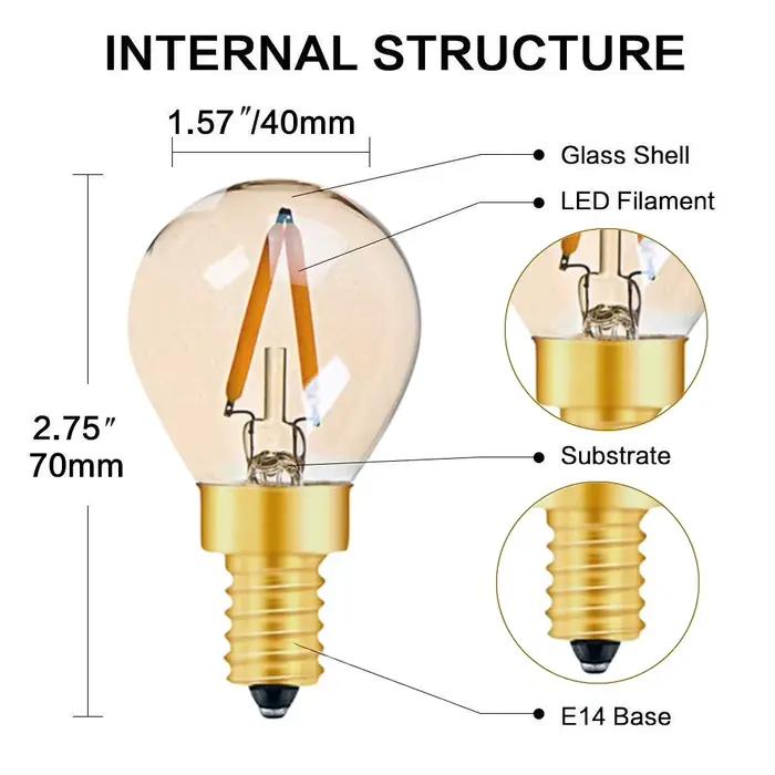Ampoule LED à filament basse tension E12 E14, lampe LED DC12V 24V T22 G40 A19 ST58 6W, 2700K, pour camping-car et éclairage de pièce