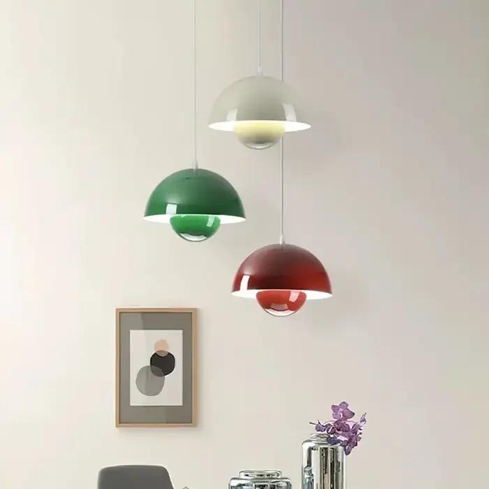 23 cm lustre créatif chambre étude Restaurant lampes suspendues lampe décorative multicolore en option moderne bourgeon éclairage intérieur