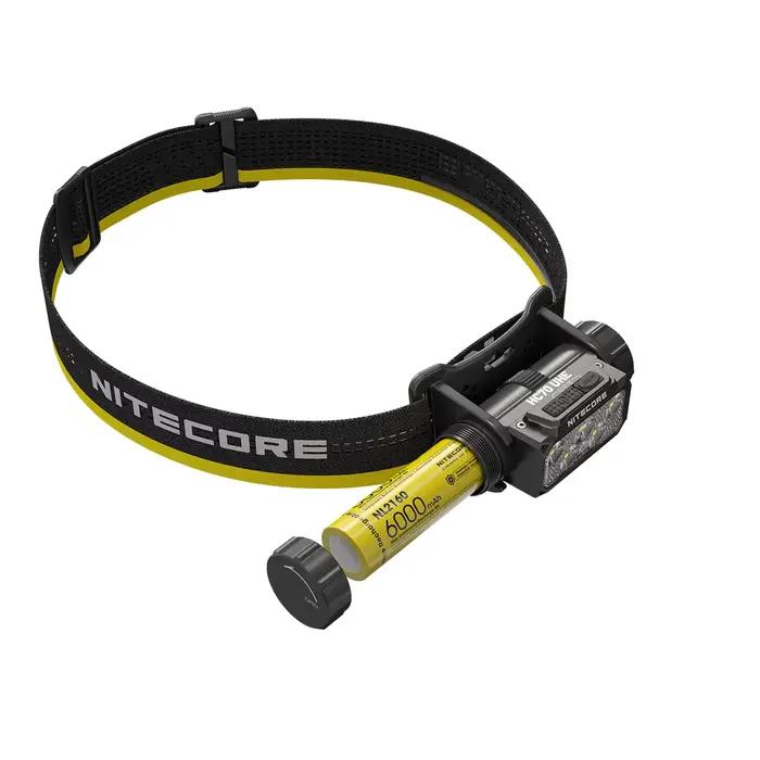 Lampe frontale NITECORE HC70 UHE, 6 LED, 1600LM, lumière blanche et rouge, haute performance, rechargeable par USB-C, lampe frontale de travail avec batterie intégrée