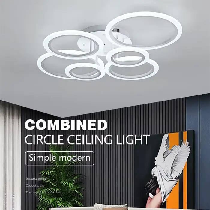 Plafonnier LED moderne en forme d'anneau, luminaire décoratif d'intérieur, idéal pour un salon, une salle à manger, une chambre à coucher ou un bureau, avec variateur d'intensité