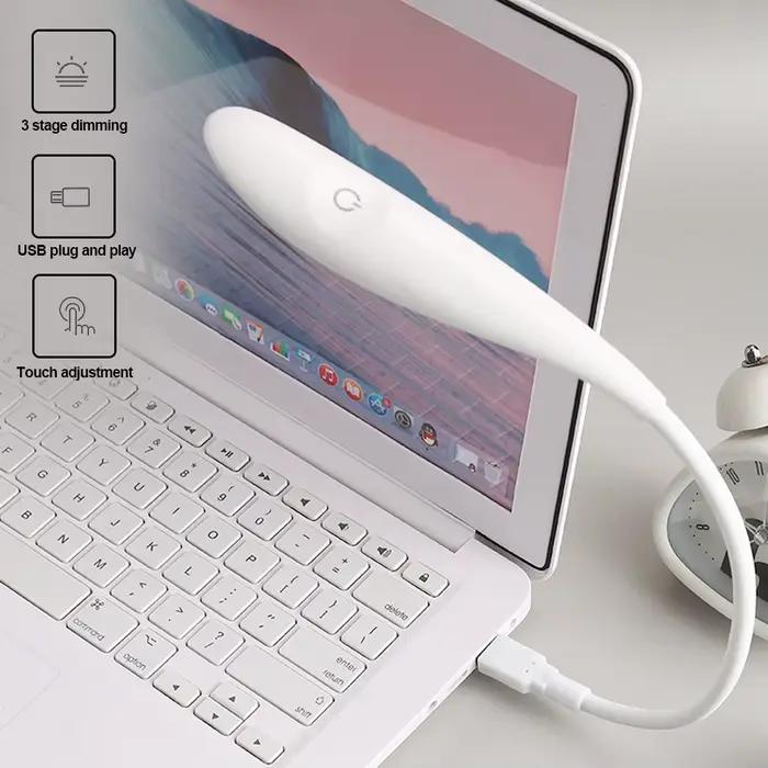 Lampe de bureau LED USB portable flexible et réglable, protection des yeux, lampe de lecture, veilleuse, ordinateur, PC, lapmédication, table, interrupteur tactile