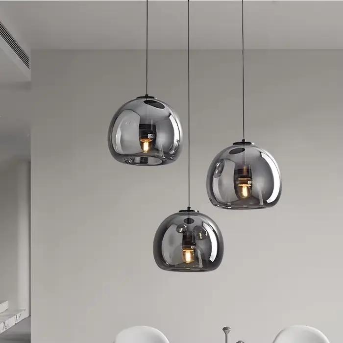 Plafonnier Led suspendu en verre au design nordique moderne, luminaire décoratif d'intérieur, idéal pour une chambre à coucher, un Restaurant, une cuisine, un Bar ou une île