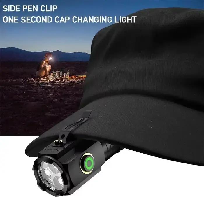 Mini lampe de poche LED puissante, torche de poche en aluminium Super brillante, Rechargeable, étanche, pour randonnée, Camping, Flash avec aimant