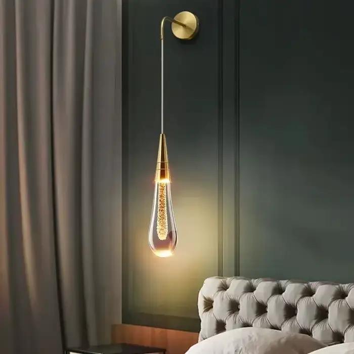Appliques murales en cristal post-modernes verre Led gouttes de pluie créatives applique murale pour Restaurant chambre