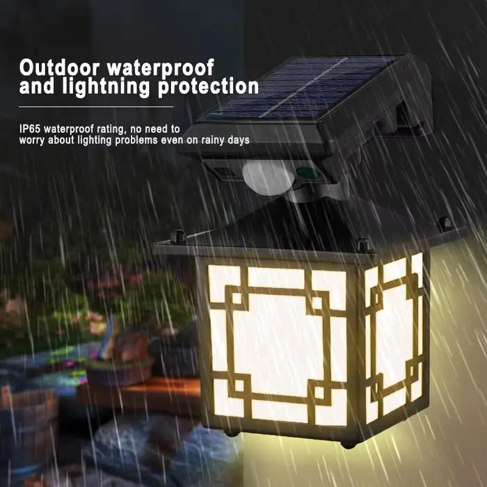 Applique murale extérieure solaire rétro IP65 étanche lumière LED décorative avec capteur de mouvement pour jardin rue Patio éclairage domestique