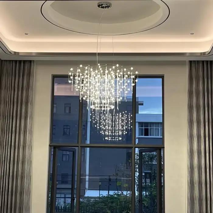 Lustre de luxe en acier inoxydable