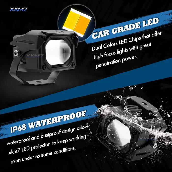 Projecteur LED 12V 24V, barre lumineuse LED, lampe de travail double couleur, antibrouillard, phare LED feux additionnels pour moto, auto, camion, SUV, ATV, Quad, 4WD, tracteur, accessoire voiture 4x