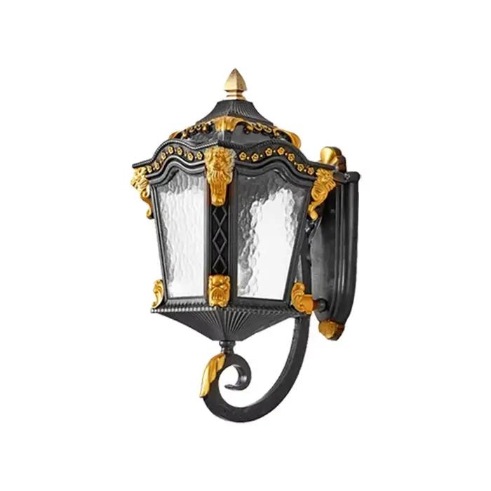 Applique murale LED carrée d'extérieur en forme de Lion, verre en aluminium moulé, cuivre brossé, luminaire pour la décoration de la maison