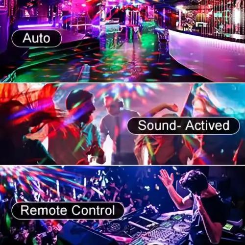 Lampe de scène disco 2-en-1, veilleuse portable USB, lumière stroboscopique LED à commande sonore, lampe d'ambiance romantique
