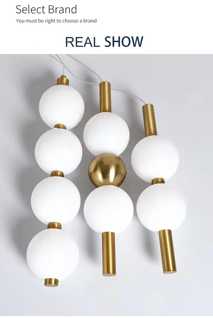 Lustre pendentif LED design pour café Bar chambre chevet cuisine 4 têtes boule ronde luminaire suspendu décor à la