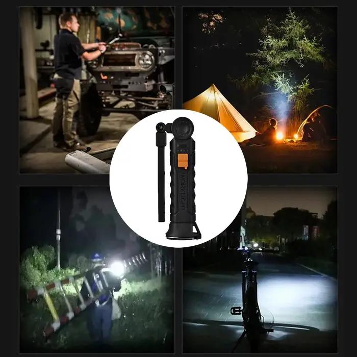 Lampe de travail LED magnétique, lampe COB rotative à 360 degrés, appareil portable rechargeable et lumineux pour l'entretien automobile en extérieur