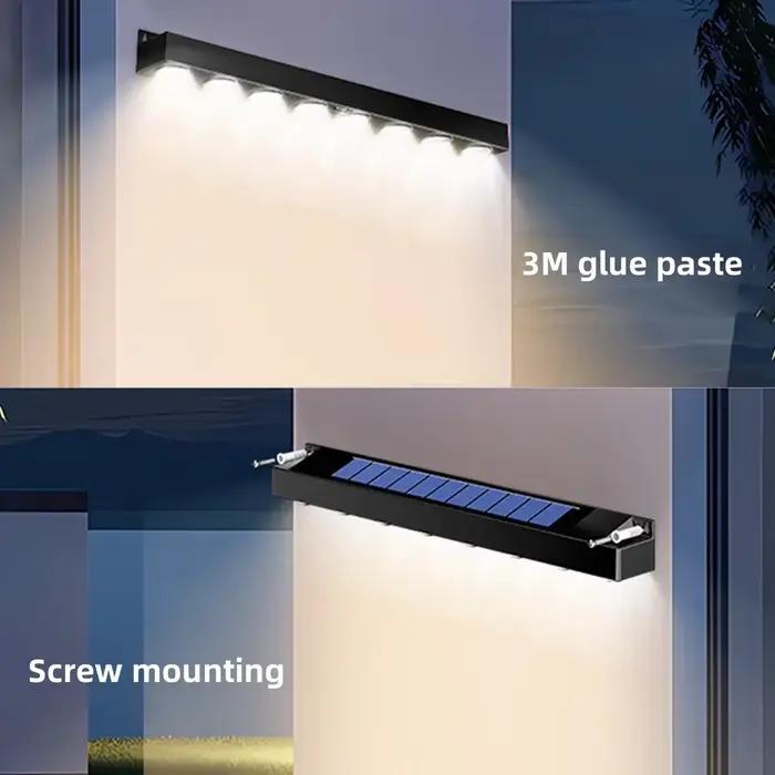 Applique Murale Solaire Imperméable à 4/6/8LED, 62 Lampes, Luminaire Décoratif d'Extérieur, Idéal pour un Jardin, un délégations, des Escaliers ou une Clôture