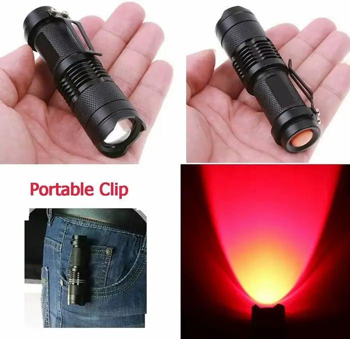 Lampe de poche LED 670nM faisceau rouge pour chasse et observation nocturne occasion spéciale探险时特别适用的LED 670nM红光手电筒用于狩猎和夜间观察
