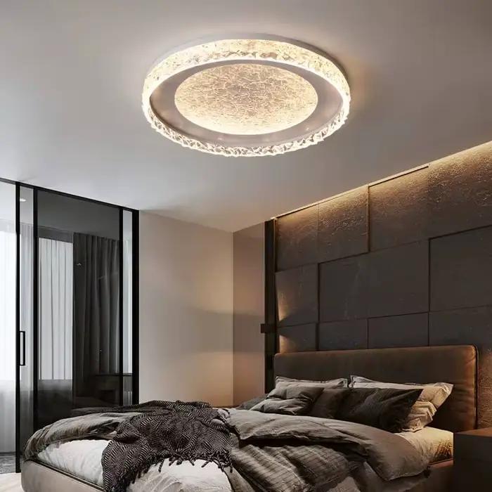 Plafonnier circulaire de luxe moderne, Protection des yeux, personnalité créative, conception de brume de nuage, plafonnier de chambre à coucher, luminaire haut de gamme