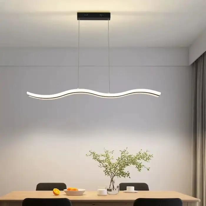 Lampe à pendentif LED moderne lustre à bande minimaliste pour salon salle à manger cuisine île décor à la maison luminaire suspendu