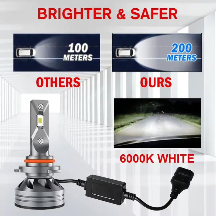 Ampoules de phares LED HL H1 1600W 500000lm, ampoules de voiture haute puissance H1 9005 HB3 9006 HB4, feux antibrouillard 6000K, utilisation tout-terrain 12V 24V