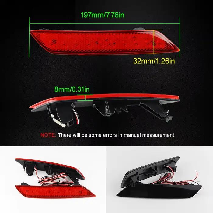 Pour 2013-2015 Honda Civic Sedan OEM: 33505TR0A51 2 pièces feux de réflecteur de pare-chocs LED, fonction comme feux antibrouillard arrière, frein et arrière