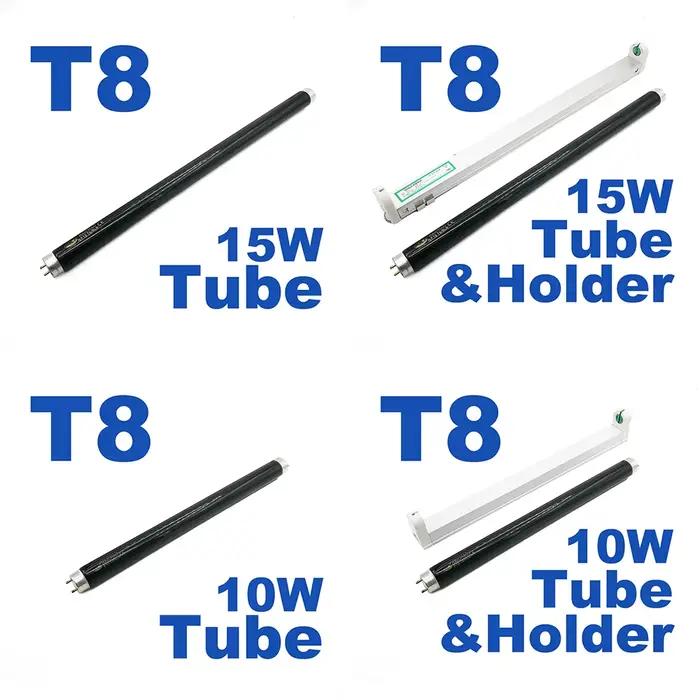 4w 6w 8w 10w 15w T5 T8 BLB UV lumière noire lampe ultraviolette UVA Fluorescence 365nm détecter vérifier Tube violet polymérisation ampoule