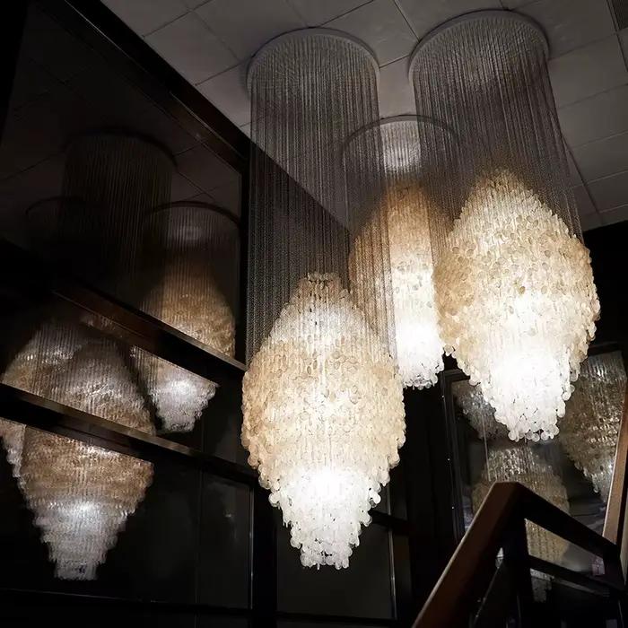 Lustre Coquille Moderne 2023 pour Hall et Salon de Grande Villa