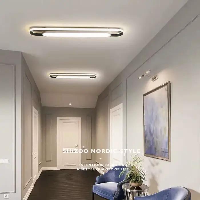 Allée LED Plafonnier Rectangulaire Maison Plafond Lustre Chambre Cuisine Décor Lampe Moderne Éclairage Intérieur Salon Salle À Manger