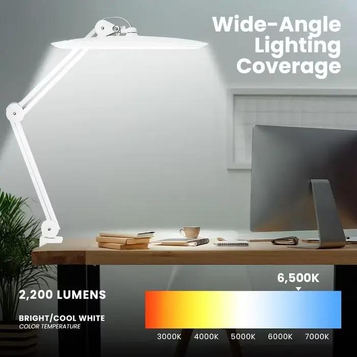 Lampe de bureau LED 24W avec palourde 19 pouces