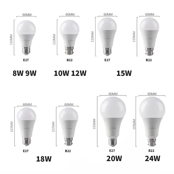 Ampoule LED AC220V B22, 4/8/12/16/20 Pièces, Lumen ÉWerSans Stroboscope, 3000K/4000K, pour Éclairage Domestique et Autres Intérieurs