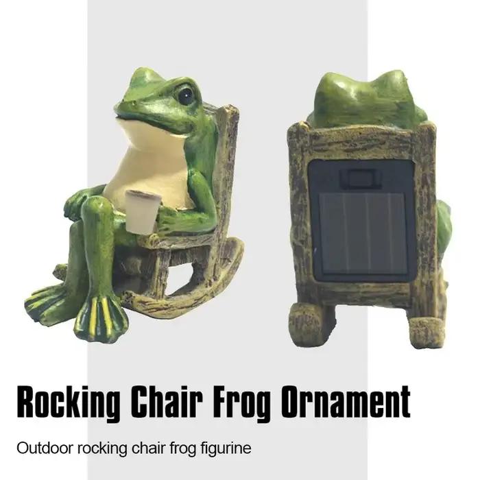Lampe solaire d'extérieur en forme de grenouille, imperméable, en résine, décorative, pour jardin, cour, parc, allée, éclairage de paysage
