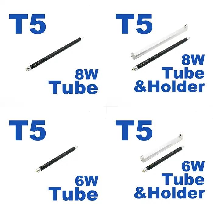 4w 6w 8w 10w 15w T5 T8 BLB UV lumière noire lampe ultraviolette UVA Fluorescence 365nm détecter vérifier Tube violet polymérisation ampoule