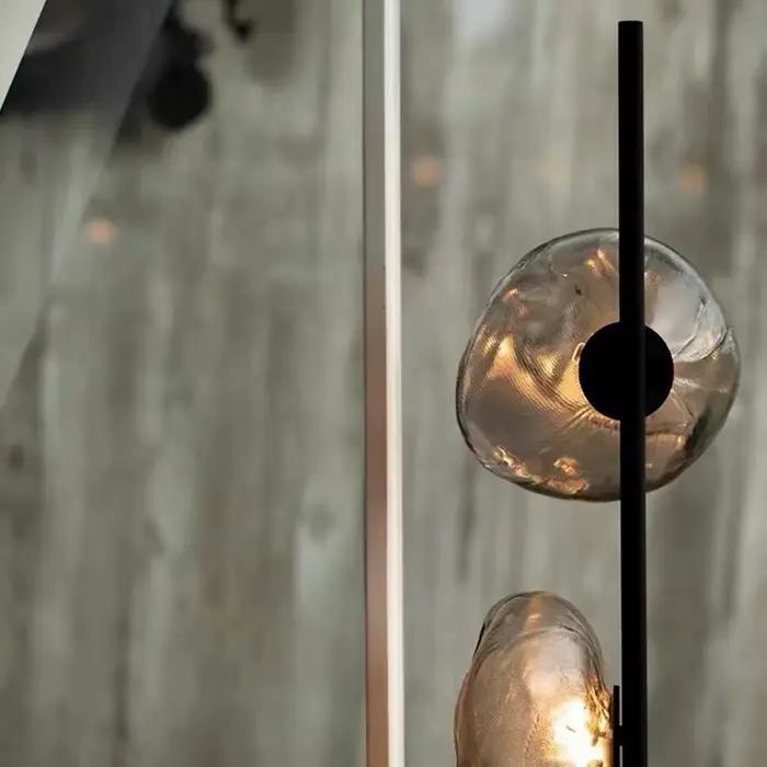 Lampadaire d'angle LED en verre moderne, lampe sur pied minimaliste, salon, hôtel, décoration d'intérieur, chambre nordique, chevet